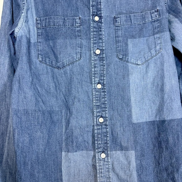 Urban Outfitters’ BDG multi-wash blue patchwork-style denim shirt - Picture 2 of 4